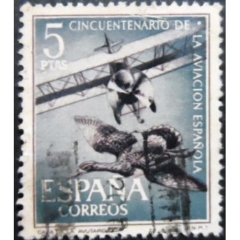 Selo postal da Espanha de 1961 Spanish Aviation U