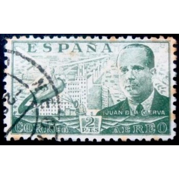 Selo postal da Espanha de 1942 Juan de la Cierva e Codorníu