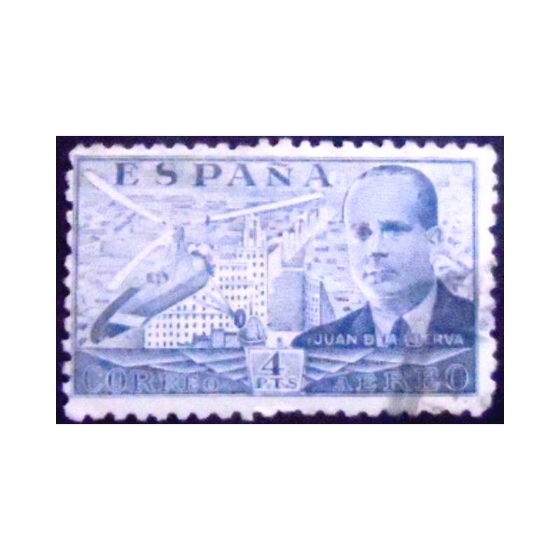 Selo postal da Espanha de 1941 Juan de la Cierva 1