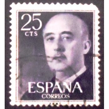 Imagem similar à do selo postal da Espanha de 1955 - General Franco 25