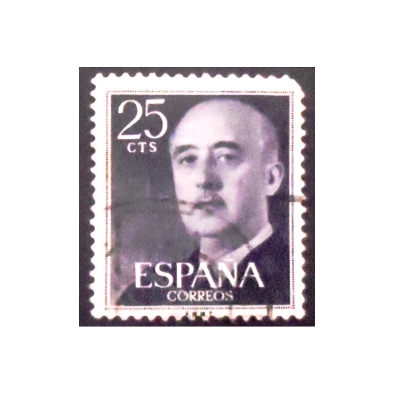 Imagem similar à do selo postal da Espanha de 1955 - General Franco 25