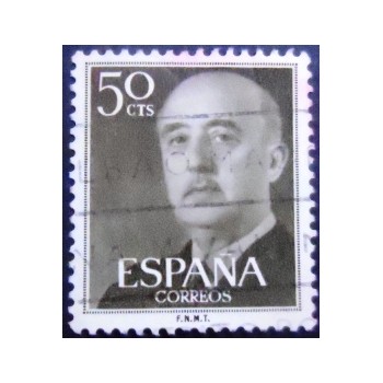 Imagem similar `+a do selo postal da Espanha de 1955 General Franco 50 U