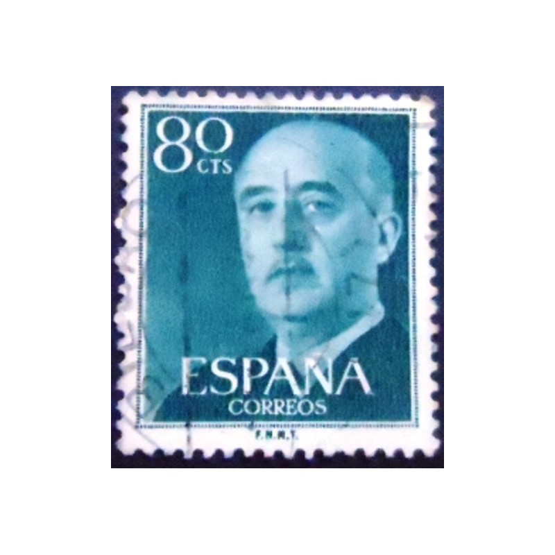 Imagem similar à do selo postal da Espanha de 1955 General Franco 80