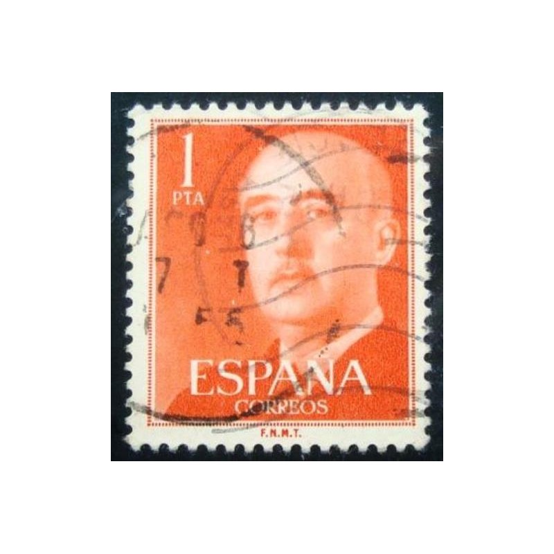 Imagem similar à do selo postal da Espanha de 1955 General Franco 1 SEV