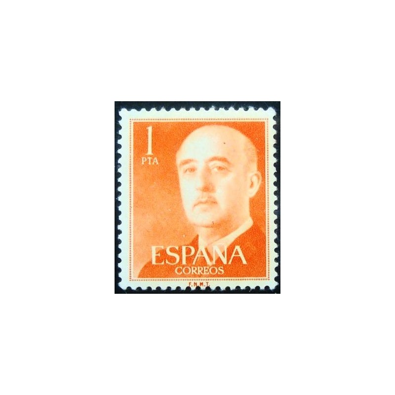 Selo postal da Espanha de 1955 General Franco 1 N