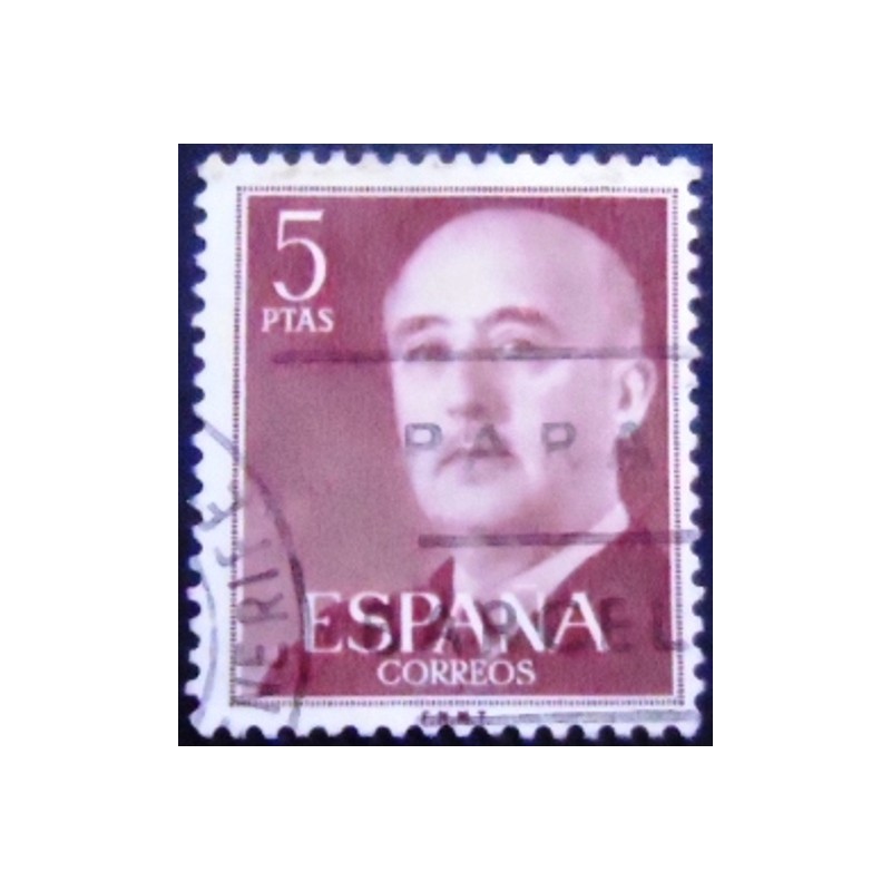 Imagem similar à dos elo postal da Espanha de 1955 General Franco 5 U c