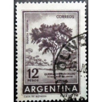 Selo postal da Argentina de 1962 Red Quebracho