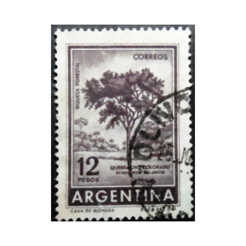 Selo postal da Argentina de 1962 Red Quebracho