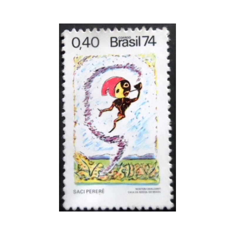 Selo postal do Brasil de 1973 - Saci Pererê N