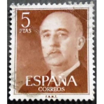 Imagem similar à do selo postal da Espanha de 1955 - General Franco 5 U c