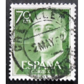 Imagem similar à do selo postal da Espanha de 1955 General Franco 70