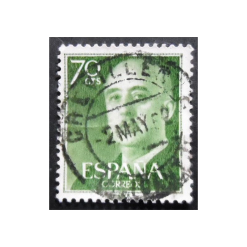 Imagem similar à do selo postal da Espanha de 1955 General Franco 70