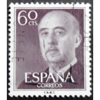 Imagem similar à do selo postal da Espanha de 1955 General Franco 60