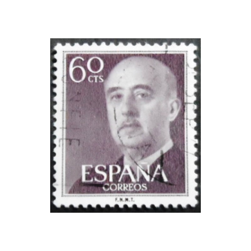 Imagem similar à do selo postal da Espanha de 1955 General Franco 60