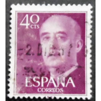 Imagem similar à do selo postal da Espanha de 1955 General Franco 40