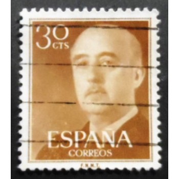 Selo postal da Espanha de 1955 General Franco