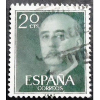 Selo postal da Espanha de 1955 General Franco  20