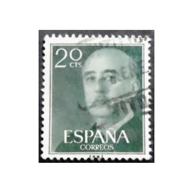 Selo postal da Espanha de 1955 General Franco  20