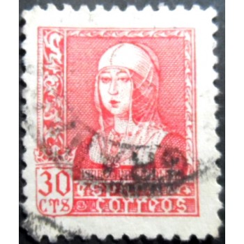 Selo postal da Espanha de 1938 Isabel the Catholic 30