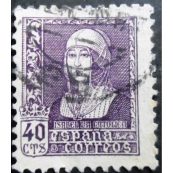Selo postal da Espanha de 1938 Isabel the Catholic 40