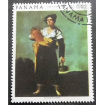 Selo postal do Panamá de 1967 The water carrier by Goya