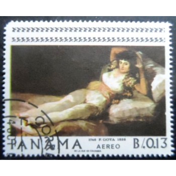 Selo postal do Panamá de 1967 The clothed Maja