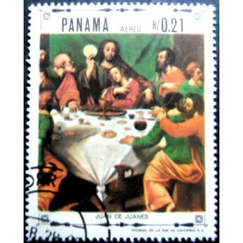 Selo postal do Panamá de 1968 The Last Supper by Juan de Juanes