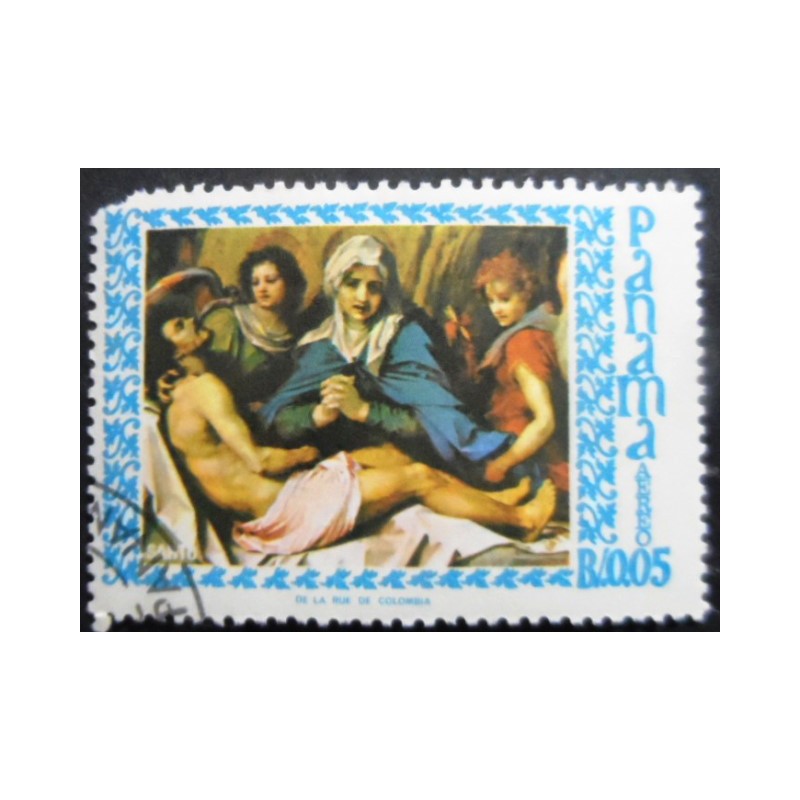 Selo postal do Panamá de 1967 Mercy by Andrea del Sarto