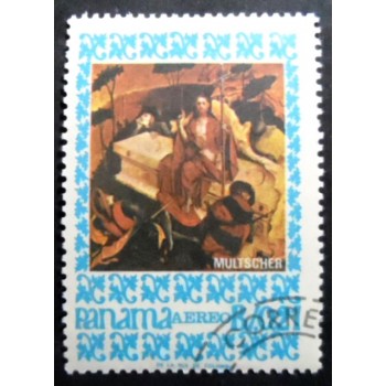 Selo postal do Panamá de 1967 The Arisen Christ by Hans Multscher