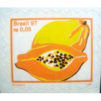 Selo postal do Brasil de 1998 Mamão M