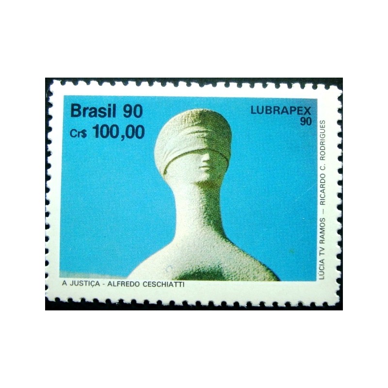 Selo postal do Brasil de 1990 A Justiça M