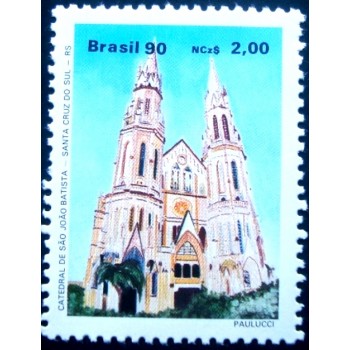 Selo postal do Brasil de 1990 Catedral S.J.Batista M