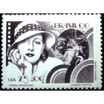 Selo postal do Brasil de 1990 Carmen Santos M