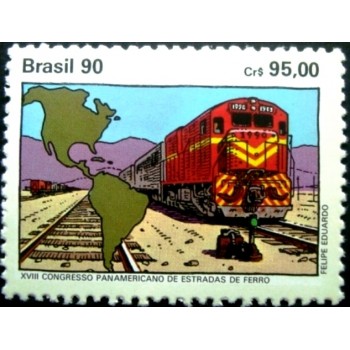 Selo postal de 1990 Estradas de Ferro M