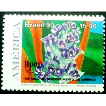 Selo postal do Brasil de 1990 Gravatá M