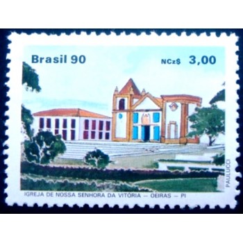 Selo postal de 1990 - Igreja Nossa Senhora da Vitória M