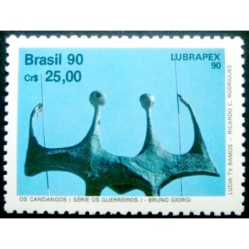 Selo postal do Brasil de 1990 Os Candangos M