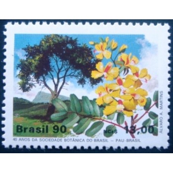 Selo postal do Brasil  de 1990 Pau-Brasil M