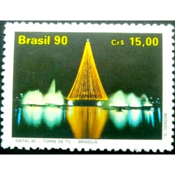 Selo postal do Brasil de 1990 Torre de TV M