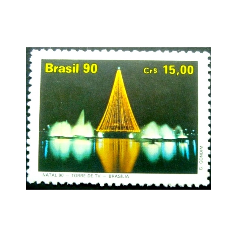 Selo postal do Brasil de 1990 Torre de TV M