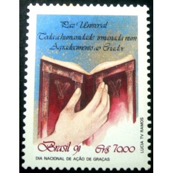 Selo postal de 1991 Dia Nacional de Ação de Graças M