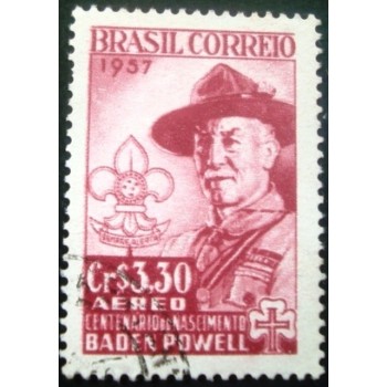 Imagem similar à do selo postal do Brasil de 1957 Baden Powell U