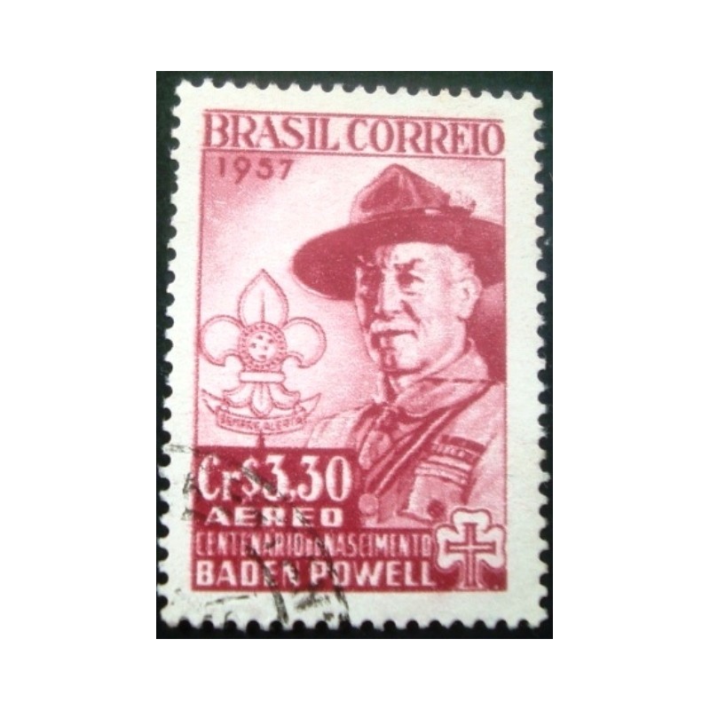 Imagem similar à do selo postal do Brasil de 1957 Baden Powell U