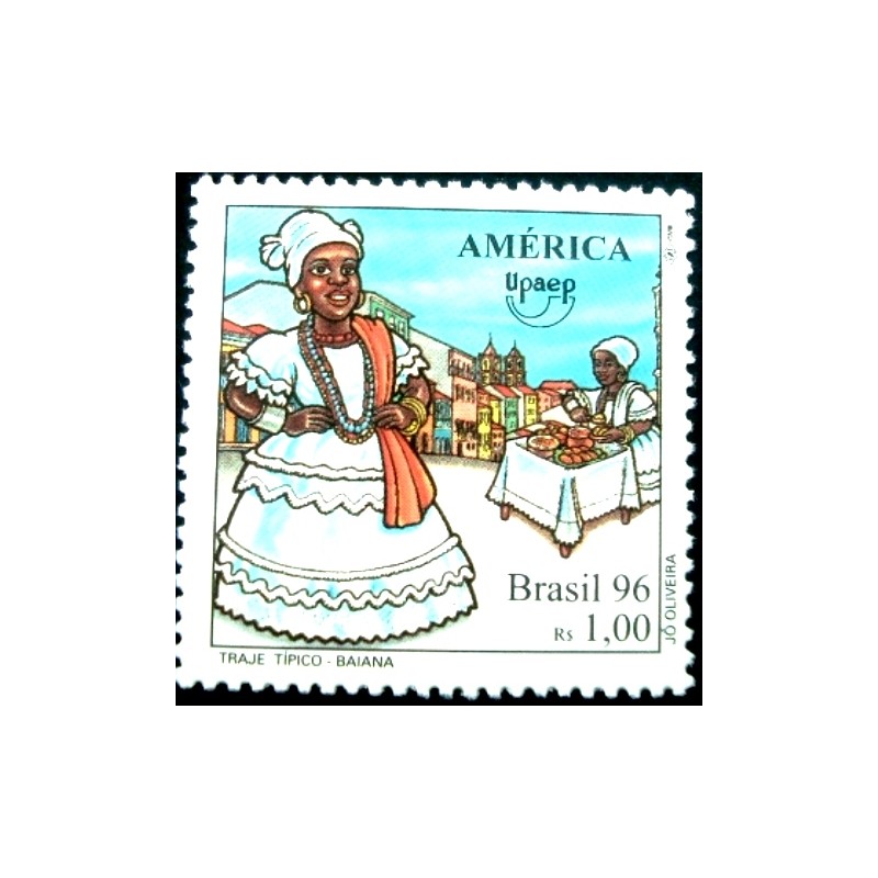 Selo postal do Brasil de 1996 Baiana M