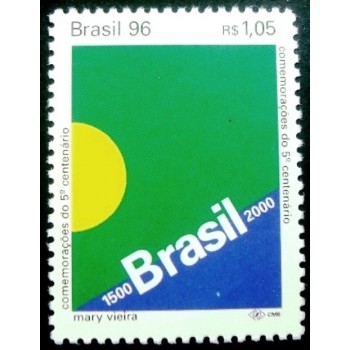 Selo postal do Brasil de 1996 Descobrimento M