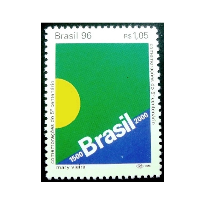 Selo postal do Brasil de 1996 Descobrimento M