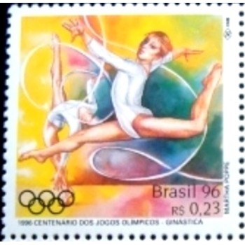 Selo postal do Brasil de 1996 Ginástica M