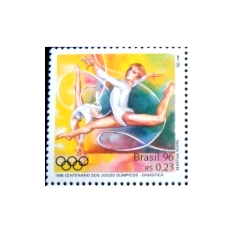 Selo postal do Brasil de 1996 Ginástica M