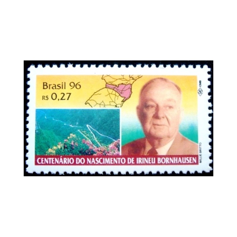 Selo postal do Brasil de 1996 Irineu Bornhausen M