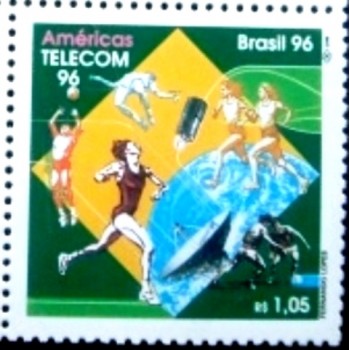 Selo postal do Brasil de 1975 Telecom M